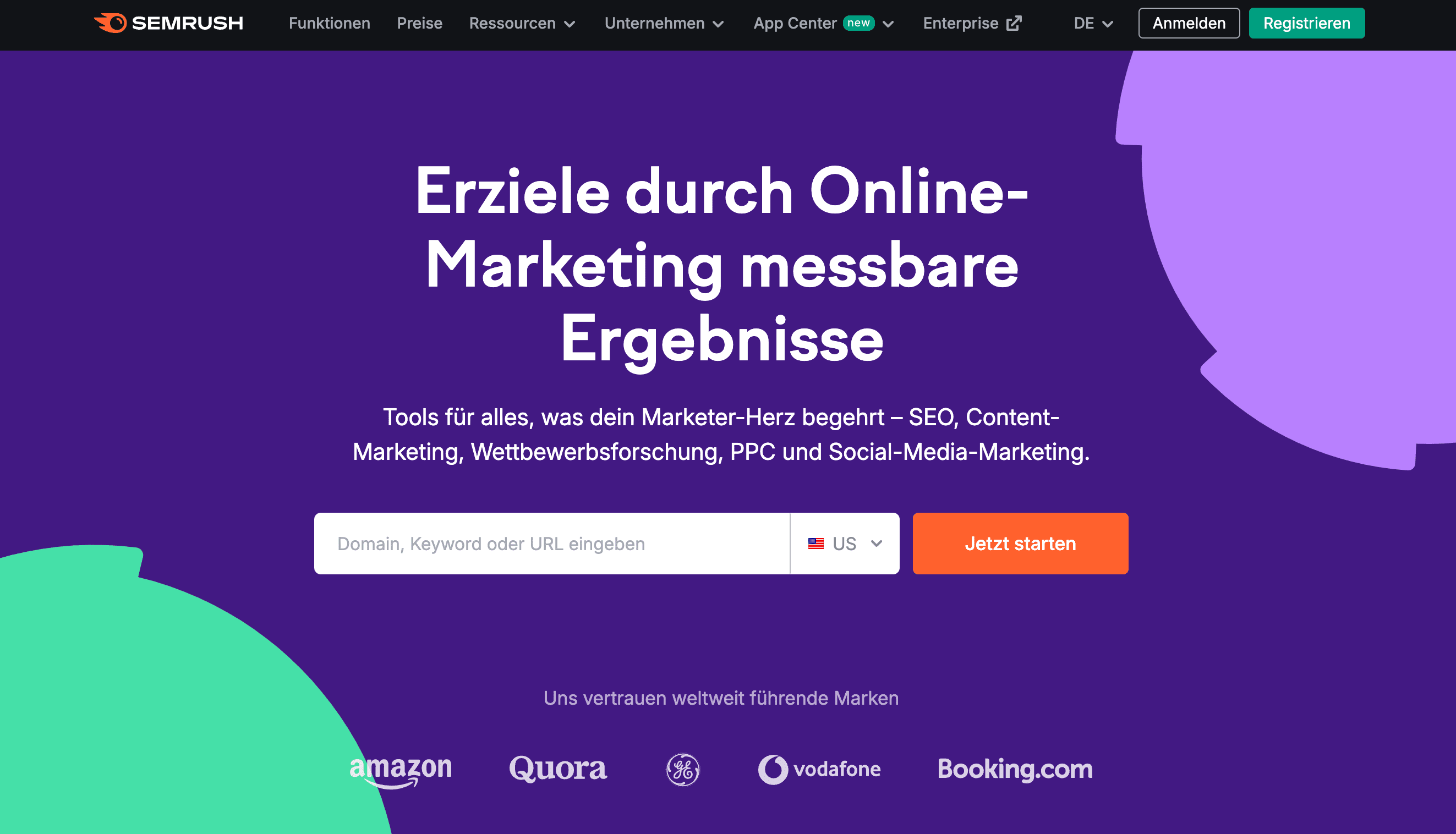 Semrush Startseite