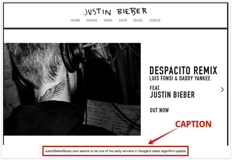 Leyenda en la imagen para la optimización SEO