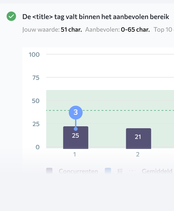 Aanbevelingen voor verbeteringen en vergelijkingen met concurrenten bieden je bruikbare inzichten over hoe jouw pagina's kunnen worden verbeterd om de concurrentie te overtreffen.